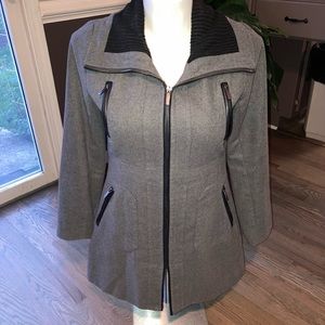Yoki slimming gray mini trench coat